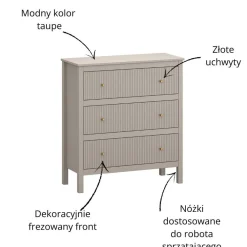 Mebelbos Komody Do Biura|Komody Do Przedpokoju*Skandynawska komoda ryflowana z szufladami KLEO KL-04