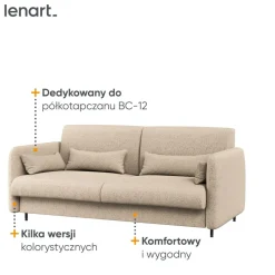 Lenart Tapczany|Sofy Do Półkotapczanu*SOFA BEŻOWA BOUCLE do półkotapczanu BED CONCEPT TKANINA PIU 03