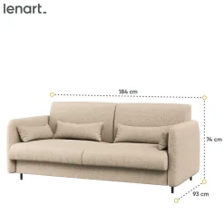 Lenart Tapczany|Sofy Do Półkotapczanu*SOFA BEŻOWA BOUCLE do półkotapczanu BED CONCEPT TKANINA PIU 03