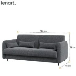 Lenart Tapczany|Sofy Do Półkotapczanu*SOFA GRAFITOWA do półkotapczanu BED CONCEPT TKANINA ART 82630