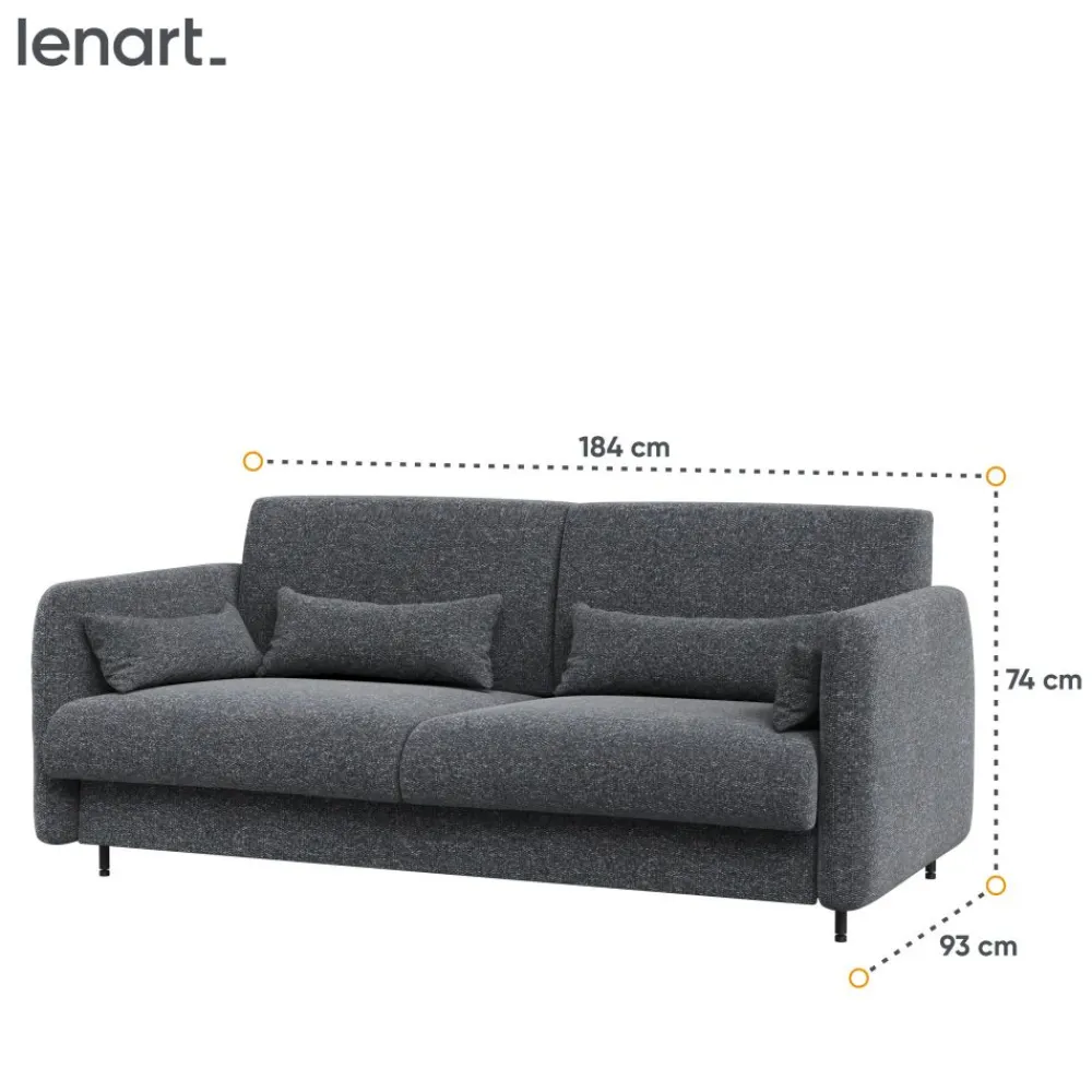 Lenart Tapczany|Sofy Do Półkotapczanu*SOFA GRAFITOWA do półkotapczanu BED CONCEPT TKANINA ART 82630