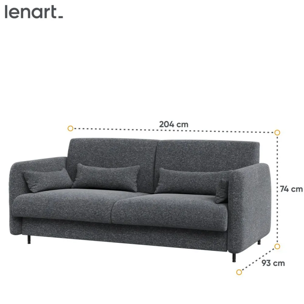 Lenart Tapczany|Sofy Do Półkotapczanu*SOFA GRAFITOWA do półkotapczanu BED CONCEPT TKANINA ART 82630