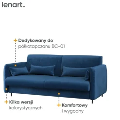 Lenart Tapczany|Sofy Do Półkotapczanu*SOFA GRANATOWA do półkotapczanu BED CONCEPT TKANINA SOLO 263