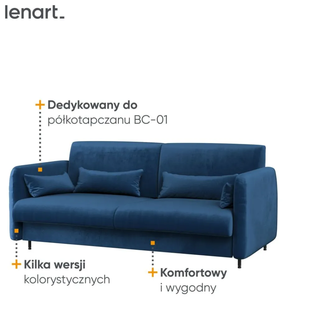 Lenart Tapczany|Sofy Do Półkotapczanu*SOFA GRANATOWA do półkotapczanu BED CONCEPT TKANINA SOLO 263