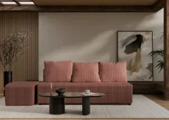 Hauss Sofy Trzyosobowe|Sofy Rozkładane*Sofa rozkładana z poduszkami Vero różowa Tilia 62