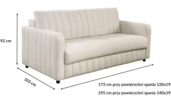 Libro Kanapy I Sofy Do Salonu|Sofy Dwuosobowe*Sofa rozkładana ze stelażem włoskim i materacem Grace