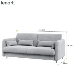 Lenart Tapczany|Sofy Do Półkotapczanu*SOFA SZARA do półkotapczanu BED CONCEPT TKANINA ART 82626
