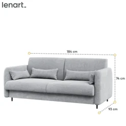 Lenart Tapczany|Sofy Do Półkotapczanu*SOFA SZARA do półkotapczanu BED CONCEPT TKANINA ART 82626