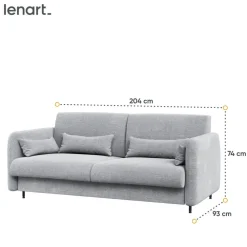 Lenart Tapczany|Sofy Do Półkotapczanu*SOFA SZARA do półkotapczanu BED CONCEPT TKANINA ART 82626