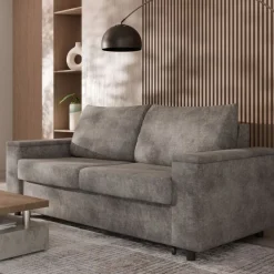 Hauss Łóżka Młodzieżowe|Kanapy I Sofy Do Salonu*Sofa z materacem 140x196 cm i stelażem włoskim Carmen szara