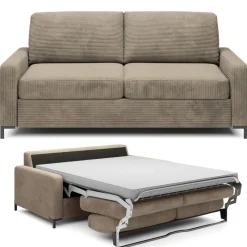 Wersal Łóżka Młodzieżowe|Kanapy I Sofy Do Salonu*Sofa ze stelażem włoskim i materacem 140x200 brązowa Tino Poso 03