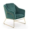 Halmar Fotele*SOFT 3 fotel wypoczynkowy złoty stelaż, ciemny zielony (1p=1szt)1 sztuka
