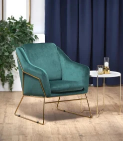 Halmar Fotele*SOFT 3 fotel wypoczynkowy złoty stelaż, ciemny zielony (1p=1szt)1 sztuka