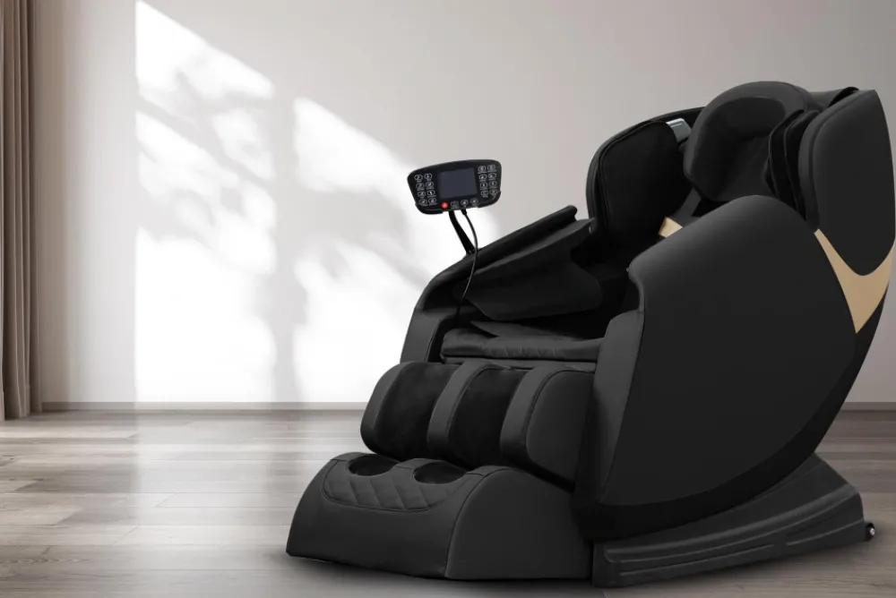 Halmar Fotele*SOLARIA fotel wypoczynkowy z funkcją masażu i podgrzewania, czarny (1p=1szt)1 sztuka