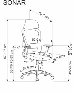 Halmar Fotele*SONAR fotel gabinetowy czarny1 sztuka