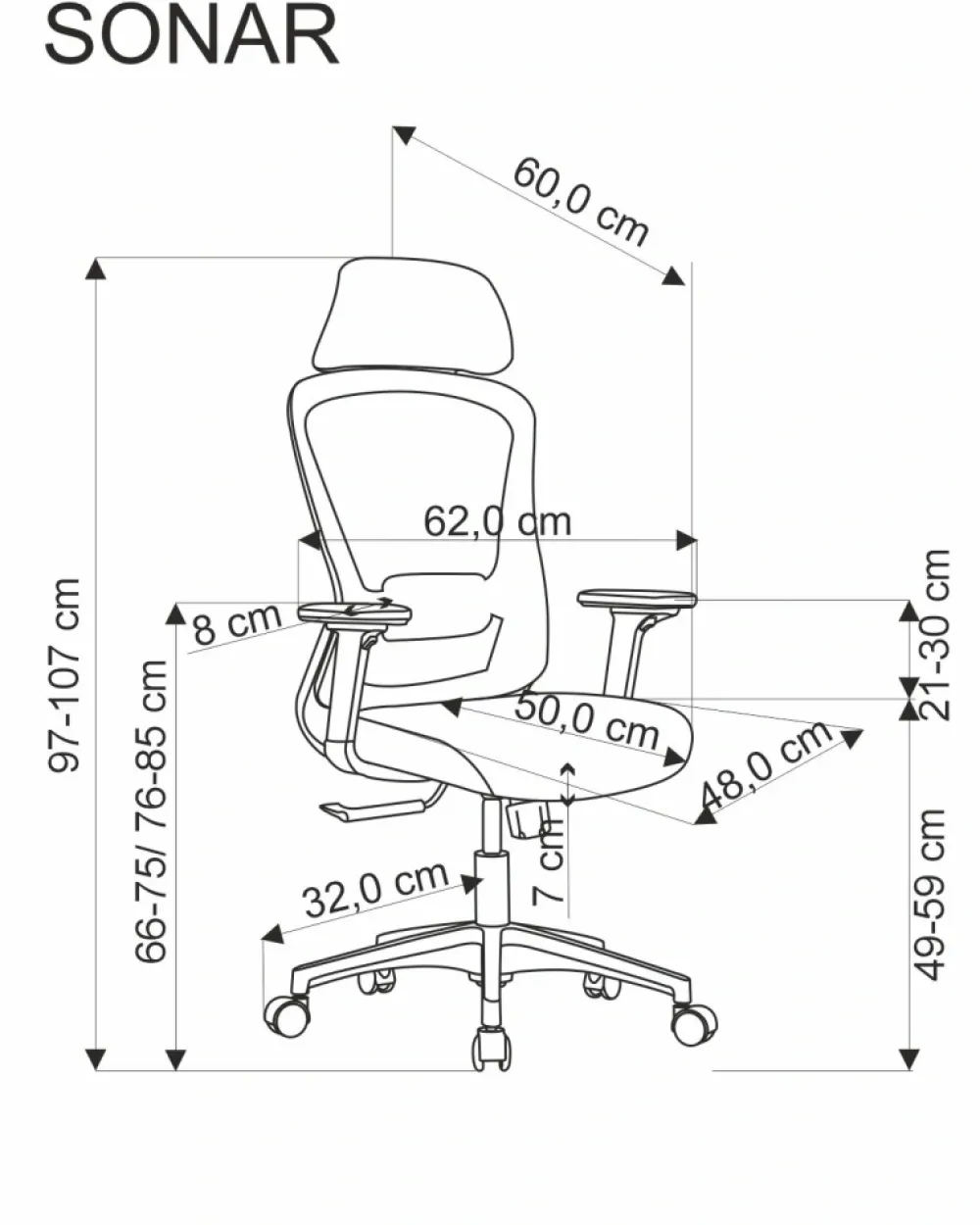 Halmar Fotele*SONAR fotel gabinetowy czarny1 sztuka