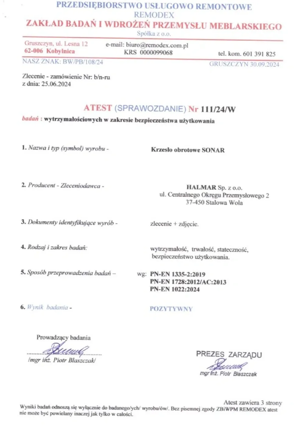 Halmar Fotele*SONAR fotel gabinetowy czarny1 sztuka