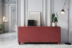 Bogart Komody*SONATIA II KOMODA 200 4D - burgund / nogi kule