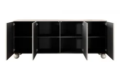 Bogart Komody*SONATIA II KOMODA 200 4D - cashmere / nogi kule