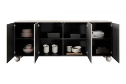 Bogart Komody*SONATIA II KOMODA 200 4D - cashmere / nogi kule