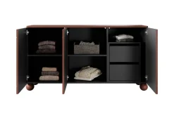 Bogart Komody*SONATIA II KOMODA 150 3D2SZ - burgund / nogi kule