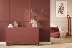 Bogart Komody*SONATIA II KOMODA 150 3D2SZ - burgund / nogi kule