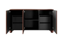 Bogart Komody*SONATIA II KOMODA 150 3D4SZ - burgund / nogi kule