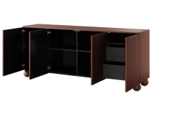 Bogart Komody*SONATIA II KOMODA 200 4D2SZ - burgund / nogi kule