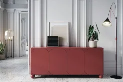 Bogart Komody*SONATIA II KOMODA 200 4D4SZ - burgund / nogi kule