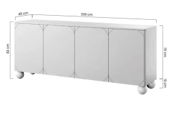 Bogart Komody*SONATIA II KOMODA 200 4D4SZ - cashmere / nogi kule