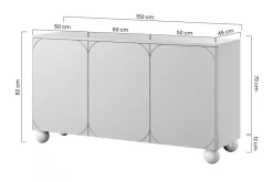 Bogart Komody*SONATIA II KOMODA 150 3D4SZ - oliwka / nogi kule