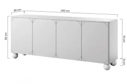 Bogart Komody*SONATIA II KOMODA 200 4D2SZ - oliwka / nogi kule