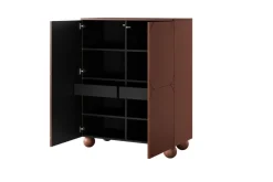 Bogart Komody*SONATIA II KREDENS 120 2D2SZ - burgund / nogi kule