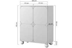 Bogart Komody*SONATIA II KREDENS 120 2D2SZ - oliwka / nogi kule