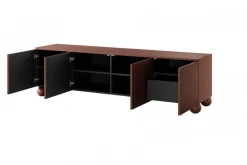 Bogart Szafki Rtv*SONATIA II RTV 200 4D1SZ - burgund / nogi kule