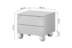 Bogart Szafki I Regały*SONATIA II SZAFKA NOCNA 45 2SZ - oliwka / nogi kule