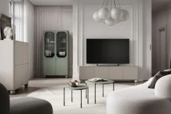 Bogart Witryny*SONATIA II WITRYNA 100 4D - oliwka / nogi kule