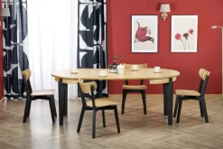 Halmar Stoły*SORBUS stół rozkładany, blat - dąb naturalny, nogi - czarne (2p=1szt)1 sztuka