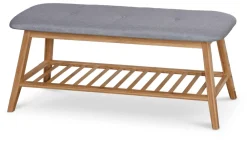 Halmar Szafki I Regały*ST15 ławka / stojak na buty bambus - popielaty (1p=1szt)1 sztuka