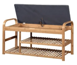 Halmar Szafki I Regały*ST13 ławka / stojak na buty bambus - popielaty (1p=1szt)1 sztuka