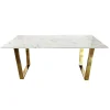 ArteHome Stoły*Stół Madera 160/80/75cm w stylu glamour z białym marmurowym blatem o złotym stelażu