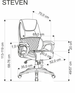 Halmar Fotele*STEVEN fotel gabinetowy czarny / popielaty (1p=1szt)1 sztuka
