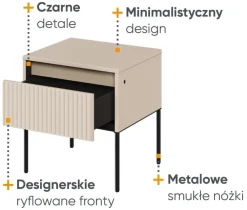Lenart Szafki Nocne Do Sypialni|Szafki Nocne*Stolik do sypialni Trend TR-10 beż piaskowy