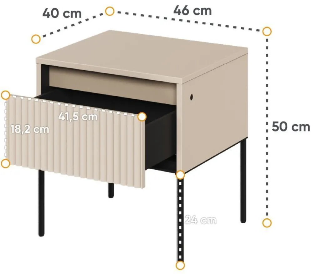 Lenart Szafki Nocne Do Sypialni|Szafki Nocne*Stolik do sypialni Trend TR-10 beż piaskowy