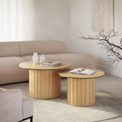 Lenart Ławy I Stoliki Do Salonu|Stoliki Kawowe I Ławy*Stolik kawowy okragły Rotto RT-07 dąb vincenza