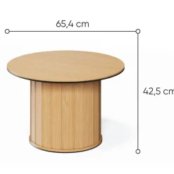 Lenart Ławy I Stoliki Do Salonu|Stoliki Kawowe I Ławy*Stolik kawowy okragły Rotto RT-07 dąb vincenza