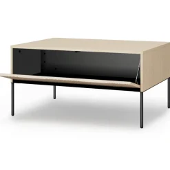 Lenart Ławy I Stoliki Do Salonu|Szafki Nocne*Stolik kawowy z obłymi wzorami Flow FW-06 dąb vincenza bielona/czarny