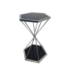 ArteHome Stoliki Kawowe I Ławy*Stolik pomocniczy glamour Treviso 64/40/36 cm boczny stolik nocny czarne szkło srebrny