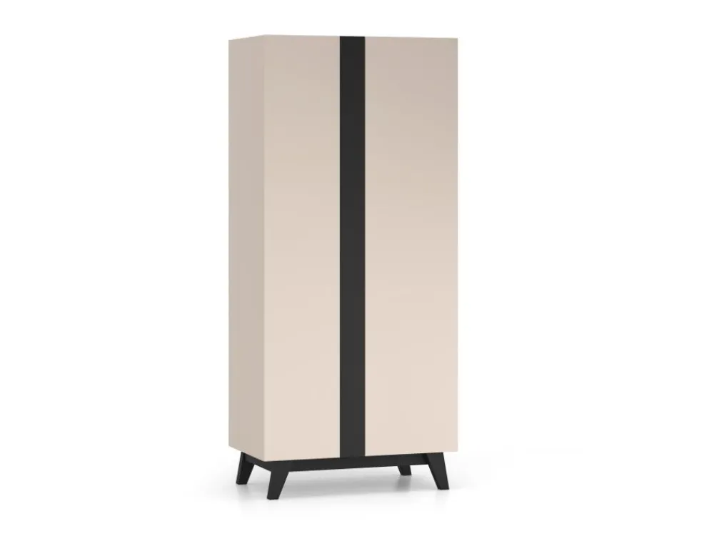 ML Meble Szafy*Szafa dwudrzwiowa kaszmir Freshion 01 cashmere/czarny - szafa 2D