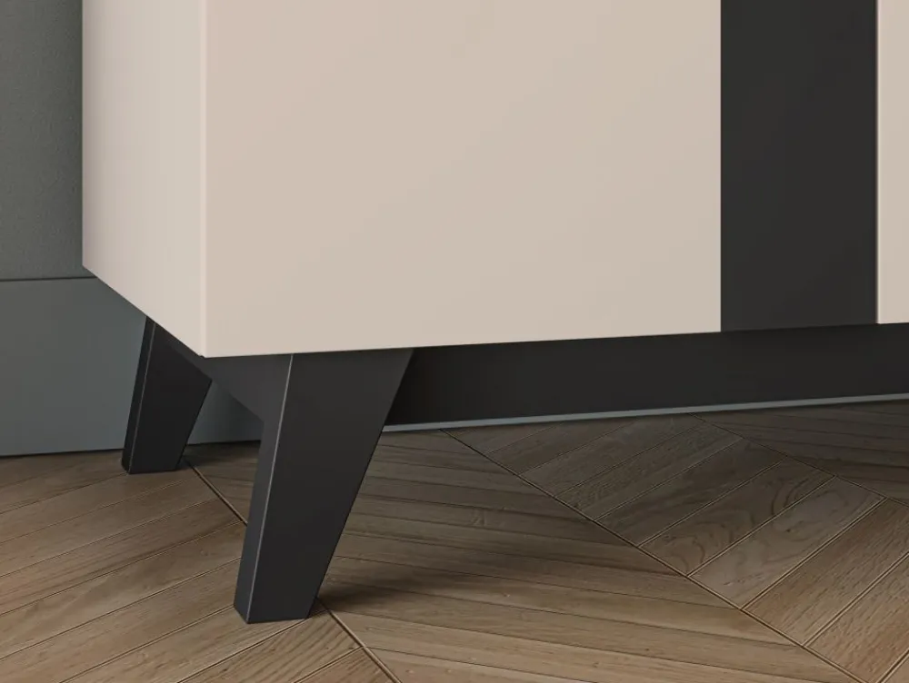 ML Meble Szafy*Szafa dwudrzwiowa kaszmir Freshion 01 cashmere/czarny - szafa 2D